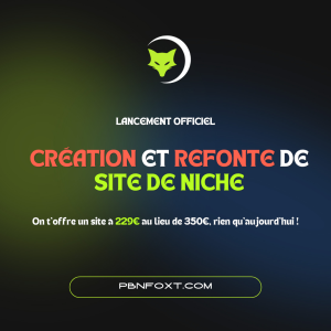 Offre de lancement sites de niche